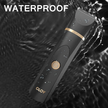 Men’s Body Hair Trimmer with Safe Ceramic Blade Waterproof Rechargeable Groomer